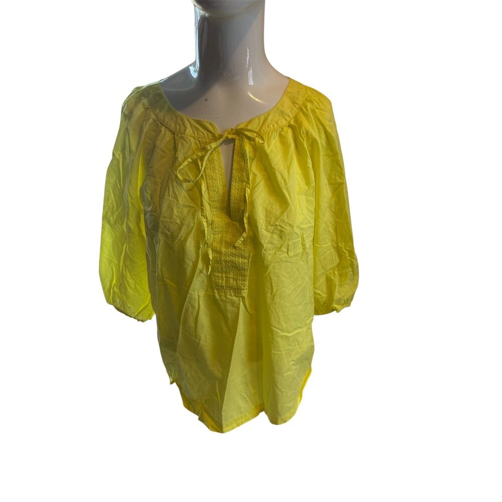 LOFT Top for Women 3/4 Sleeves V Neck Sz S Bright Yellow NWOT